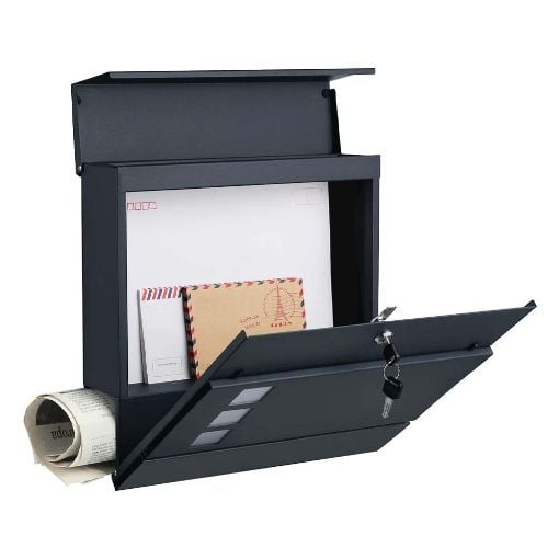Εικόνα της Songmics Μεταλλικό Γραμματοκιβώτιο Anthracite GMB052G01
