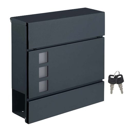 Εικόνα της Songmics Μεταλλικό Γραμματοκιβώτιο Anthracite GMB052G01