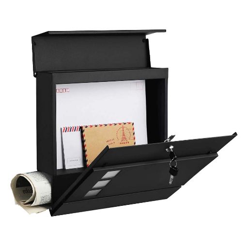 Εικόνα της Songmics Μεταλλικό Γραμματοκιβώτιο Black GMB052B01