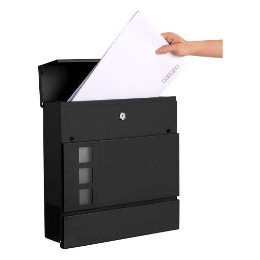 Εικόνα της Songmics Μεταλλικό Γραμματοκιβώτιο Black GMB052B01