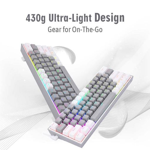 Εικόνα της Πληκτρολόγιο Redragon K631WG 65% Outemu Red Switches White/Grey