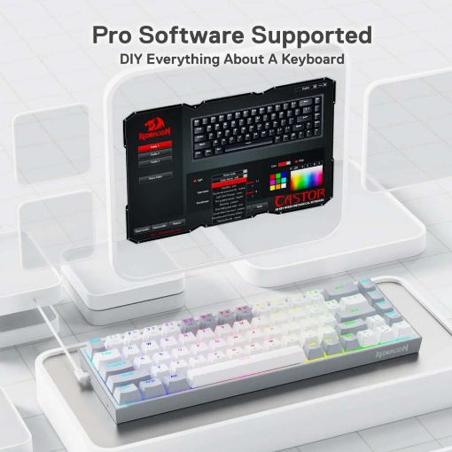 Εικόνα της Πληκτρολόγιο Redragon K631WG 65% Outemu Red Switches White/Grey