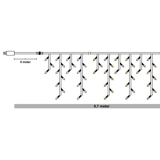 Εικόνα της Λαμπάκια Κουρτίνα 123LED Extra Warm White & Warm White 240LEDs 9.7m