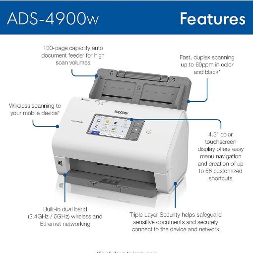 Εικόνα της Σαρωτής Brother ADS-4900W Sheetfed A4