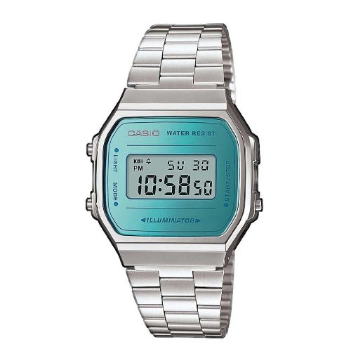 Εικόνα της Ψηφιακό Ρολόι Casio Vintage Iconic Rectangular Silver/Light Blue A-168WEM-2EF