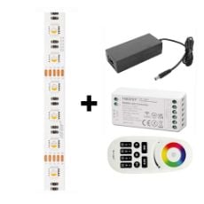 Εικόνα της Set LED Line SMD 5050 LED Strip RGBW 5m 60 LEDs/m with Remote Control & Adapter