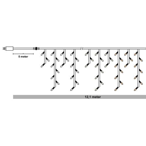 Εικόνα της Λαμπάκια Κουρτίνα 123LED Cold White & Warm White 360LEDs 12.1m