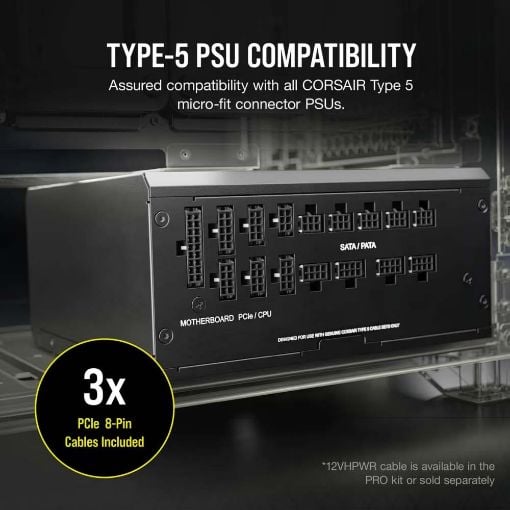 Εικόνα της Corsair Premium Sleeved PSU Cables Starter Kit Type-5 Gen4 Black CP-8920288