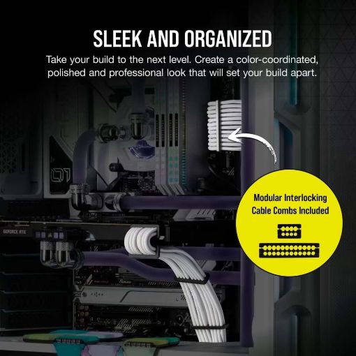 Εικόνα της Corsair Premium Sleeved PSU Cables Starter Kit Type-5 White CP-8920289