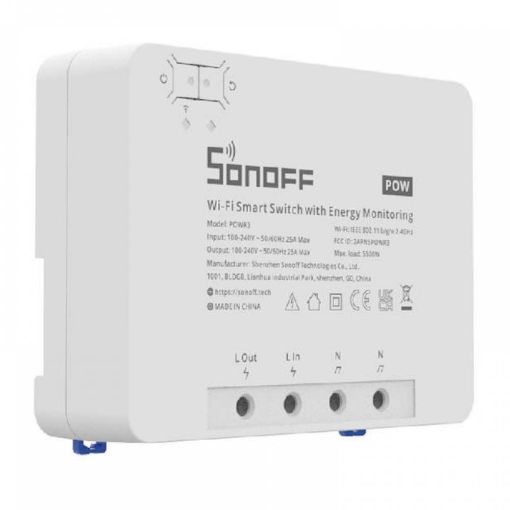 Εικόνα της DIY Smart Ενδιάμεσος Διακόπτης Sonoff POWR3 with Energy Monitoring 1 Gang Wi-Fi White