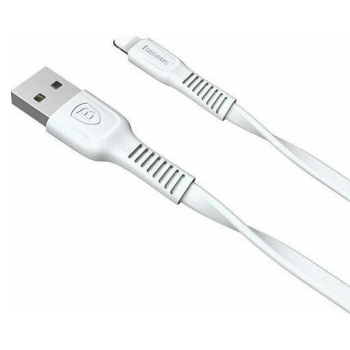 Εικόνα της Καλώδιο Baseus Tough Flat USB to Lightning 1m White CALZY-B02