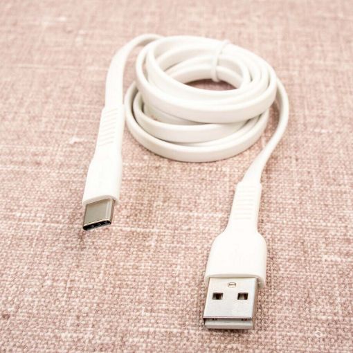 Εικόνα της Καλώδιο Baseus Tough Flat USB-C to USB 1m White CATZY-B02