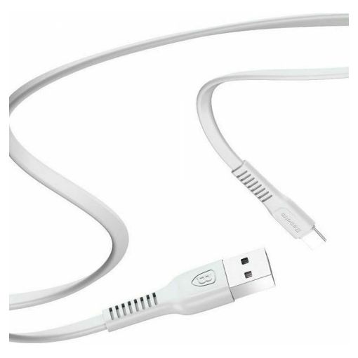 Εικόνα της Καλώδιο Baseus Tough Flat USB-C to USB 1m White CATZY-B02