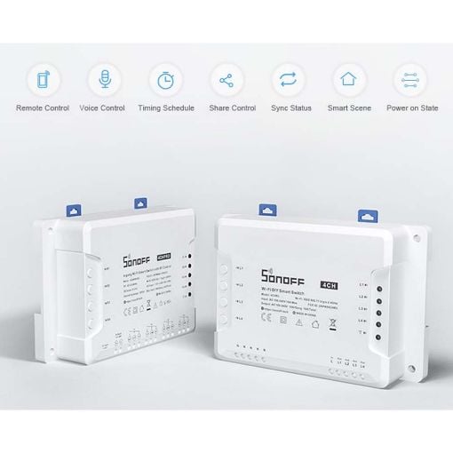 Εικόνα της DIY Smart Ενδιάμεσος Διακόπτης Sonoff 4 Gang με Wi-Fi & RF White 4CHPROR3