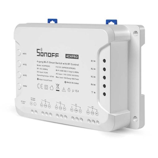 Εικόνα της DIY Smart Ενδιάμεσος Διακόπτης Sonoff 4 Gang με Wi-Fi & RF White 4CHPROR3