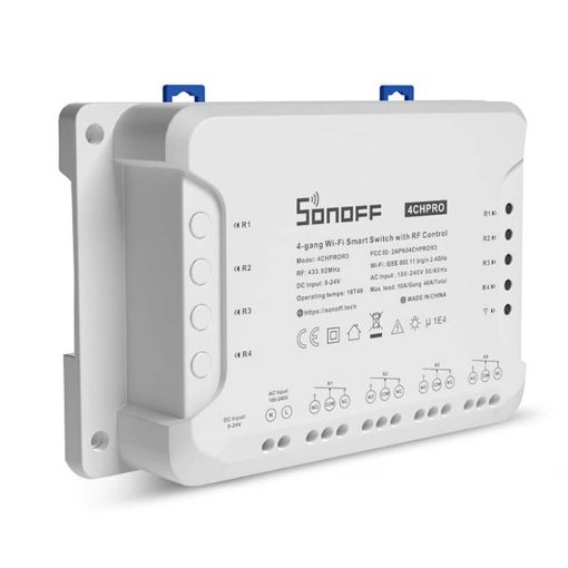 Εικόνα της DIY Smart Ενδιάμεσος Διακόπτης Sonoff 4 Gang με Wi-Fi & RF White 4CHPROR3