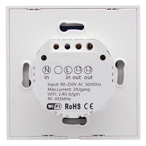 Εικόνα της Smart Χωνευτός Διακόπτης Sonoff TX T0EU2C Wi-Fi με Δύο Πλήκτρα Αφής White IM190314010