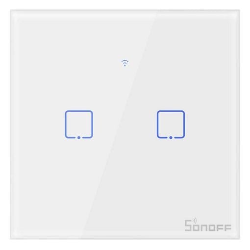 Εικόνα της Smart Χωνευτός Διακόπτης Sonoff TX T0EU2C Wi-Fi με Δύο Πλήκτρα Αφής White IM190314010