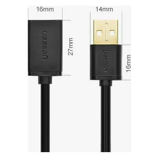 Εικόνα της Καλώδιο Ugreen USB-A Extension Male to Female 1m Black 10314