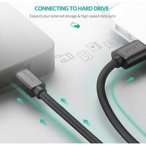 Εικόνα της Καλώδιο Ugreen USB-A Male σε mini USB-B Male 1m Black 10355