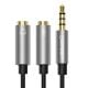 Εικόνα της Καλώδιο Ugreen Headphone Splitter 3.5mm AUX Microphone Black/Silver 0.2m 30619