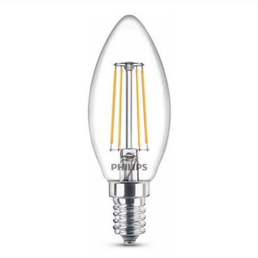 Εικόνα της Λαμπτήρας LED Philips E14 Candle Filament 2700K 470lm 4.3W Warm White 929001889755