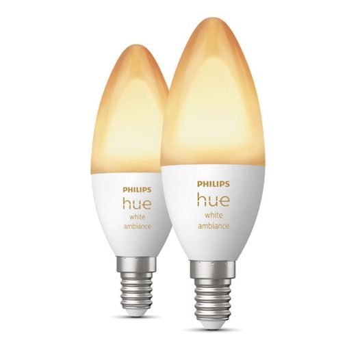 Εικόνα της Philips Hue Smart Lamp Candle E14 White Ambiance 470lm (2-Pack) 929002294404