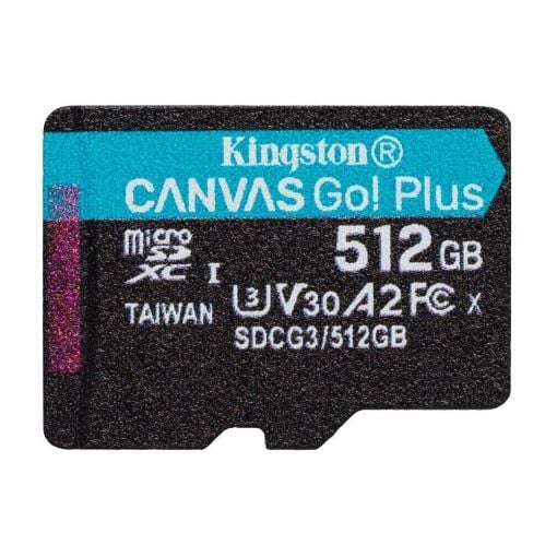 Εικόνα της Κάρτα Μνήμης MicroSDXC Class 10 Kingston Canvas Go! Plus 512GB + SD Adapter SDCG3/512GB