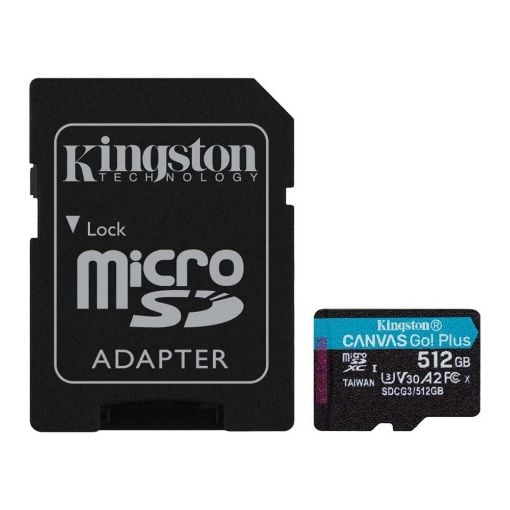Εικόνα της Κάρτα Μνήμης MicroSDXC Class 10 Kingston Canvas Go! Plus 512GB + SD Adapter SDCG3/512GB