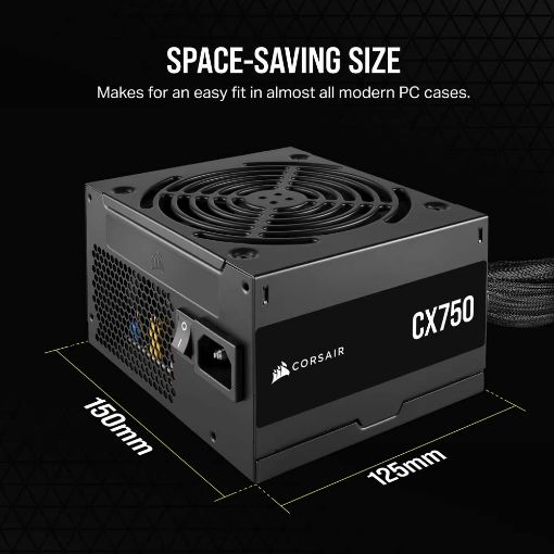 Εικόνα της Τροφοδοτικό Corsair CX750 750W 80 Plus Bronze Black CP-9020279-EU