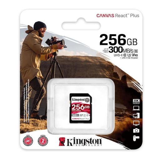 Εικόνα της Κάρτα Μνήμης SDXC Kingston React Plus 256GB U3 V90 UHS-II SDR2/256GB