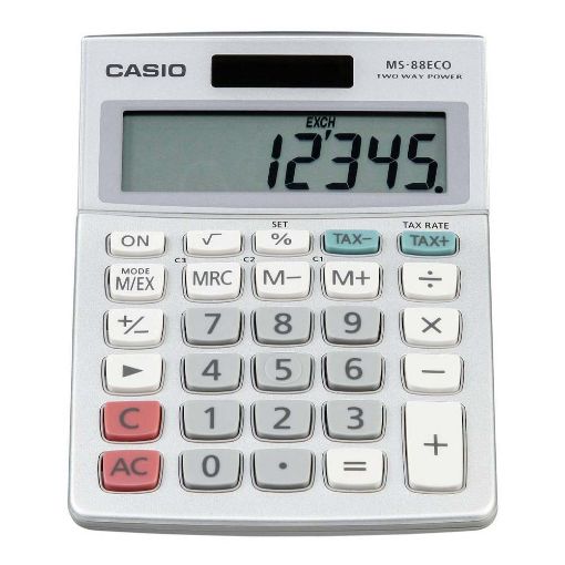 Εικόνα της Αριθμομηχανή 8 Ψηφίων Casio MS-88ECO Silver