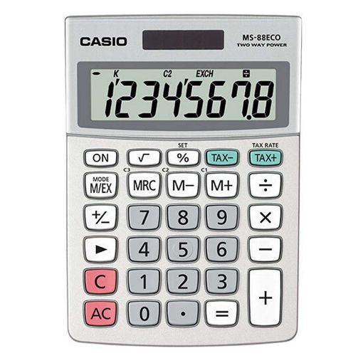 Εικόνα της Αριθμομηχανή 8 Ψηφίων Casio MS-88ECO Silver