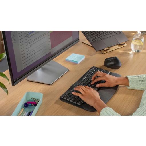 Εικόνα της Πληκτρολόγιο Logitech Wave Keys Ergonomic Wireless Graphite (US) 920-012304