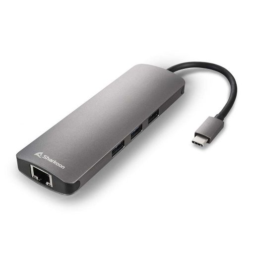 Εικόνα της Combo Adapter Sharkoon USB-C 4K with Ethernet Gray CBADG