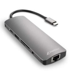 Εικόνα της Combo Adapter Sharkoon USB-C 4K with Ethernet Gray CBADG