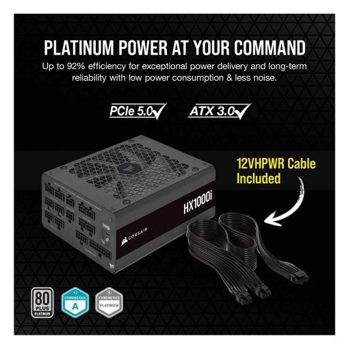 Εικόνα της Τροφοδοτικό Corsair HX1000i v2 1000W 80 Plus Platinum Full Modular CP-9020259-EU