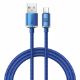 Εικόνα της Καλώδιο Baseus Crystal Shine USB-A to USB-C Braided 100W 1.2m Blue CAJY000403