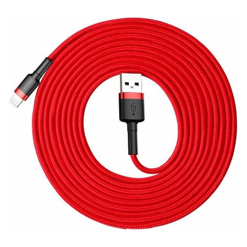 Εικόνα της Καλώδιο Baseus Cafule USB to Lightning Braided 2A 3m Red CALKLF-R09