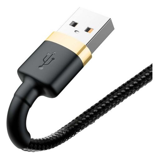 Εικόνα της Καλώδιο Baseus USB to Lightning Braided 1.5A 2m Black/Gold CALKLF-CV1