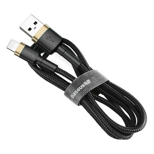 Εικόνα της Καλώδιο Baseus USB to Lightning Braided 1.5A 2m Black/Gold CALKLF-CV1