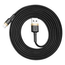 Εικόνα της Καλώδιο Baseus USB to Lightning Braided 1.5A 2m Black/Gold CALKLF-CV1