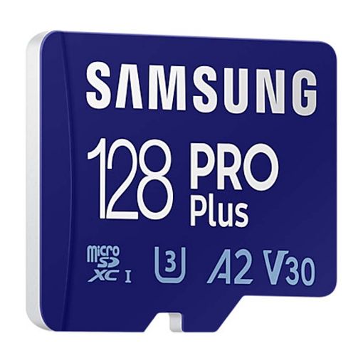 Εικόνα της Κάρτα Μνήμης microSDXC Samsung Pro Plus 128GB UHS-I U3 V30 A2 + SD Adapter MB-MD128SA/EU