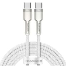 Εικόνα της Καλώδιο Baseus Cafule Metal USB-C to USB-C Braided 100W 2m White CATJK-D02