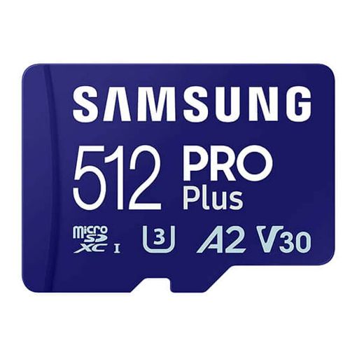 Εικόνα της Κάρτα Μνήμης microSDXC Samsung Pro Plus 512GB UHS-I U3 V30 A2 + SD Adapter MB-MD512SA/EU