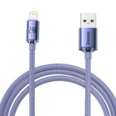 Εικόνα της Καλώδιο Baseus Crystal Shine USB-Α to Lightning Braided 2.4A 2m Purple CAJY000105