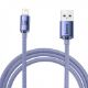 Εικόνα της Καλώδιο Baseus Crystal Shine USB-Α to Lightning Braided 2.4A 2m Purple CAJY000105