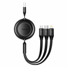 Εικόνα της Καλώδιο Baseus Bright Mirror II 3in1 USB to Type-C / Lightning / micro USB 3.5A 1.1m Black CAMJ010001