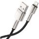 Εικόνα της Καλώδιο Baseus Cafule Metal USB-A  to Lightning Braided 2m Black/Silver CALJK-B01