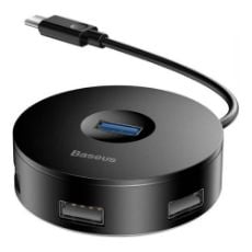 Εικόνα της USB Hub Baseus Round Box USB-C 4in1 Black CAHUB-G01